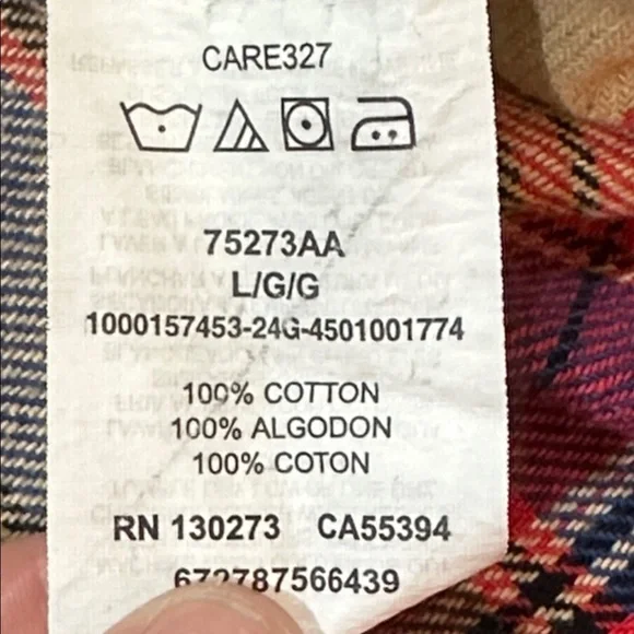 Wrangler Men's Flannel Plaid Shirt - Red, Blue, and Tan - Picture 8 of 8